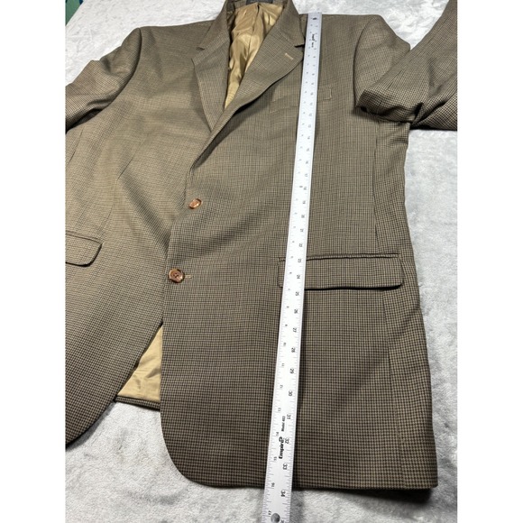 Lauren Ralph Lauren 50L Brown Houndstooth‎ 100% Wool Blazer Sport Coat - Picture 11 of 13